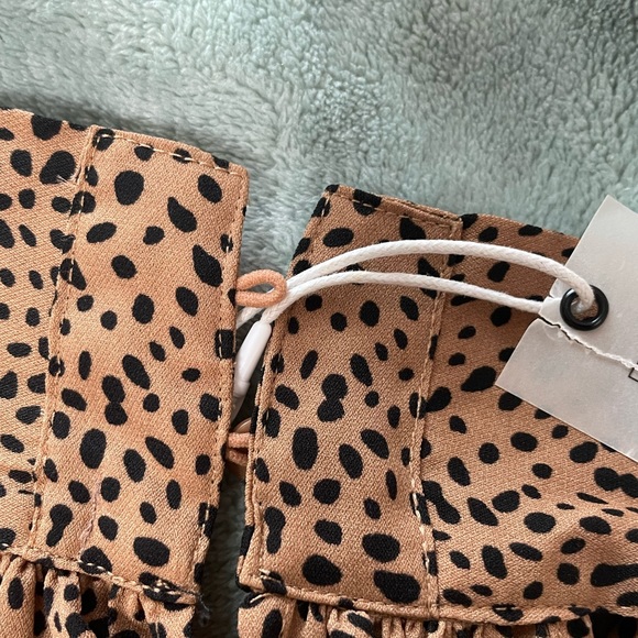 Tank top cheetah blouse with tie in front - Picture 2 of 4
